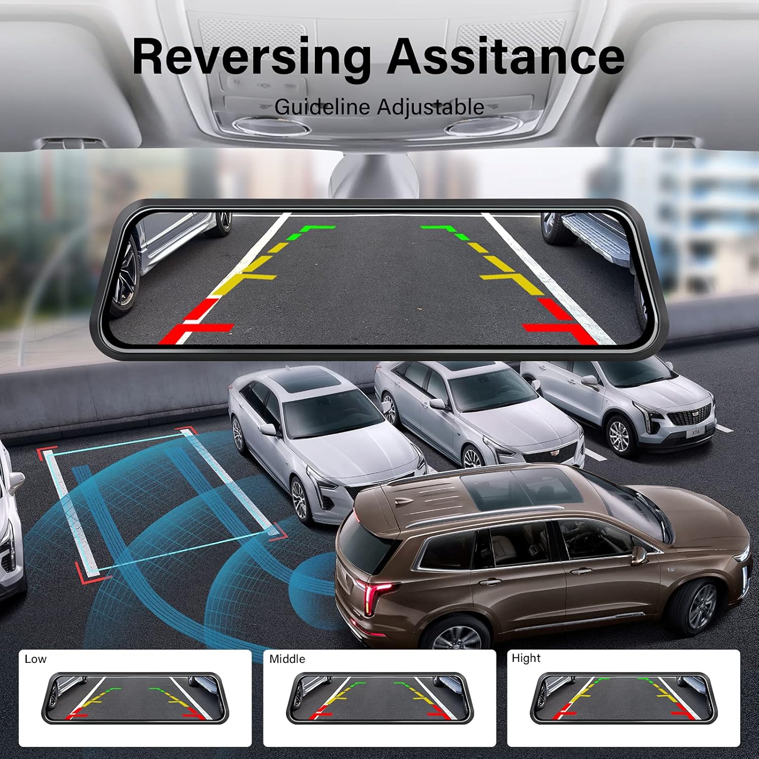Upgraded UHD 4K Mirror Dash Cam Rear View Mirror Camera Rearview Dash Cam Front and Rear Rearview Mirror Backup Camera Dual Dash Cam w Hardwire Kit 24H Parking Monitor G Sensor HDR Parking Assistance