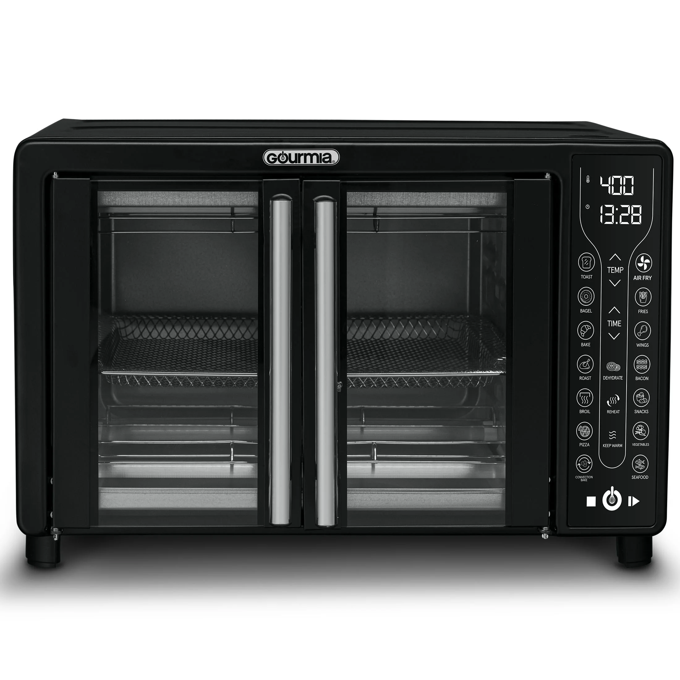 Digital French Door Air Fryer Toaster Oven, Black