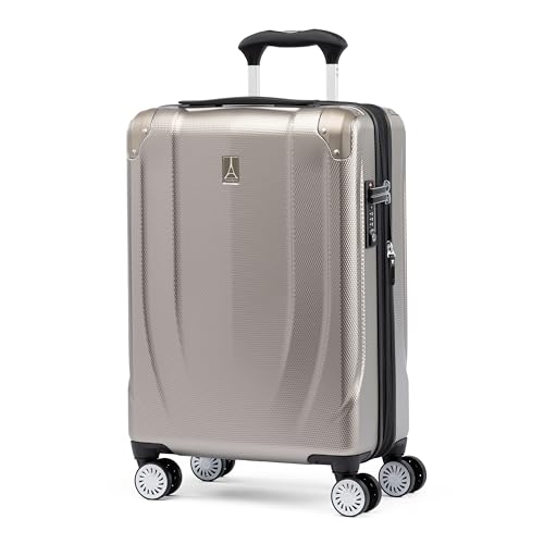 Travelpro Pathways 3 Hardside Expandable Luggage, 8 Spinner Wheels, Lightweight Hard Shell Suitcase, Carry On 21 Inch, Black Knight