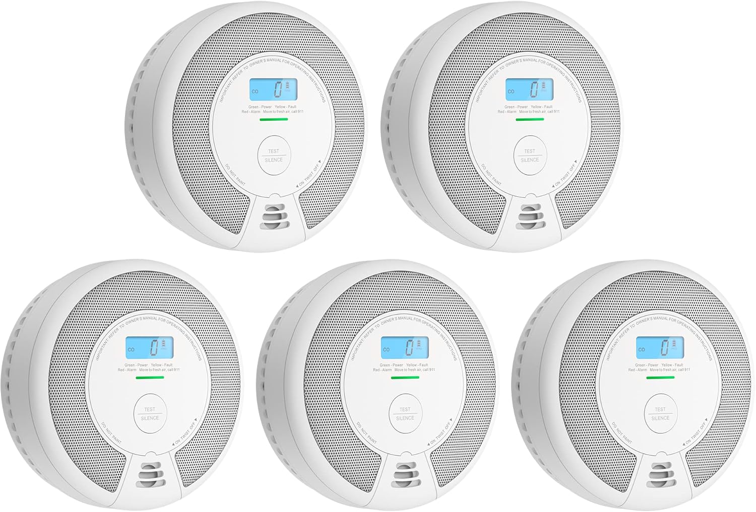 X-Sense Wireless Interconnected Combination Smoke and Carbon Monoxide Detector with LCD Display & 10-Year Battery, Over 820 ft Transmission Range, Pack of 3