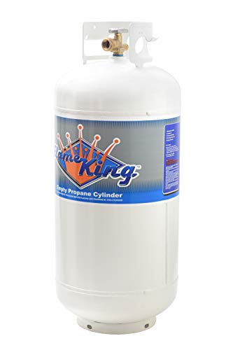 Flame King YSN401b 40 Pound Steel Propane Tank Cylinder with OPD Valve, White