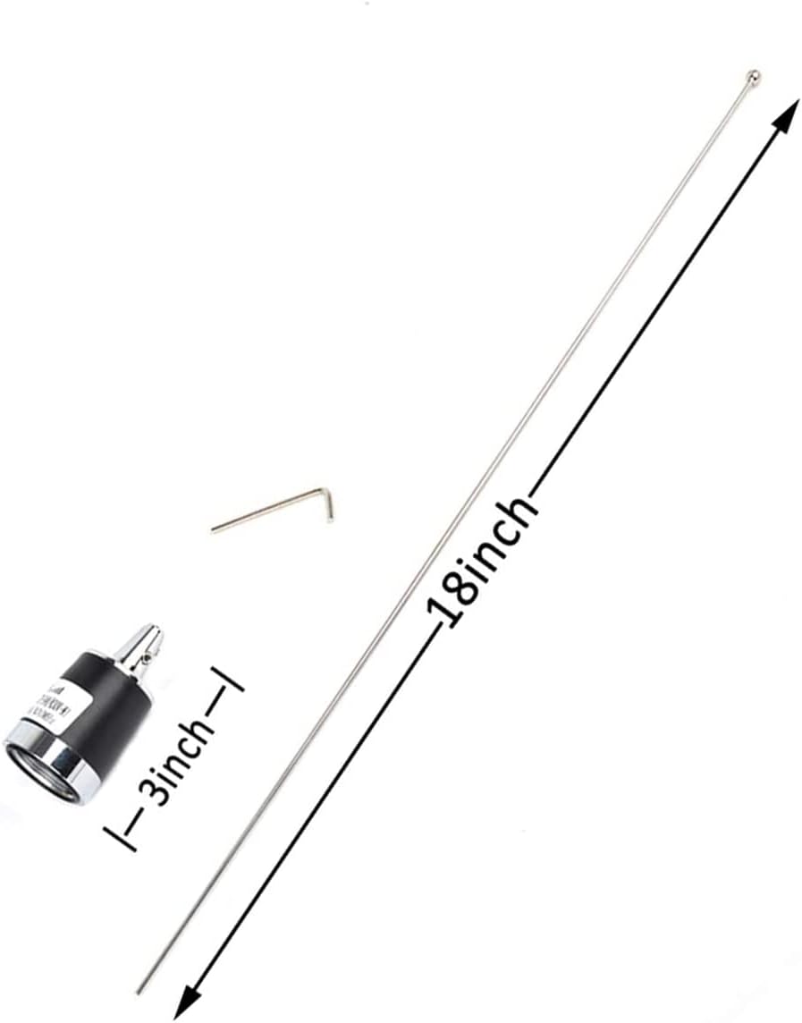 HYS Amateur Pre-Tuned Dual-Band VHF/UHF Dual Band NMO Antenna for 2m 70cm Mobile Radios W/Magnetic Base 5M(16.4ft) RG58 Cable PL-259 UHF Mag Mount Pack of 2