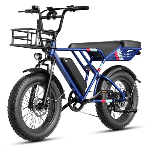 Jasion RetroVolt Electric Bike for Adults,【1500W Peak Motor & 30MPH & 70Miles】 Electric Dirt Bike,Dual Suspension Ebikes for Adults, 20" Fat Tire Ebike with 48V 13Ah Battery, UL 2849 Tested