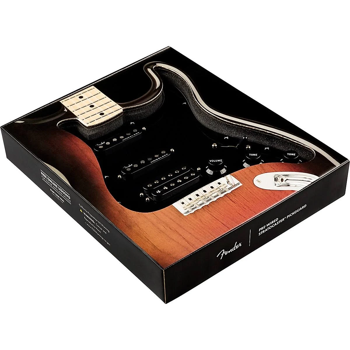 Fender Shawbucker / Gen 4 Noiseless HSS Pre-Wired Stratocaster Pickguard - Black 3-Ply