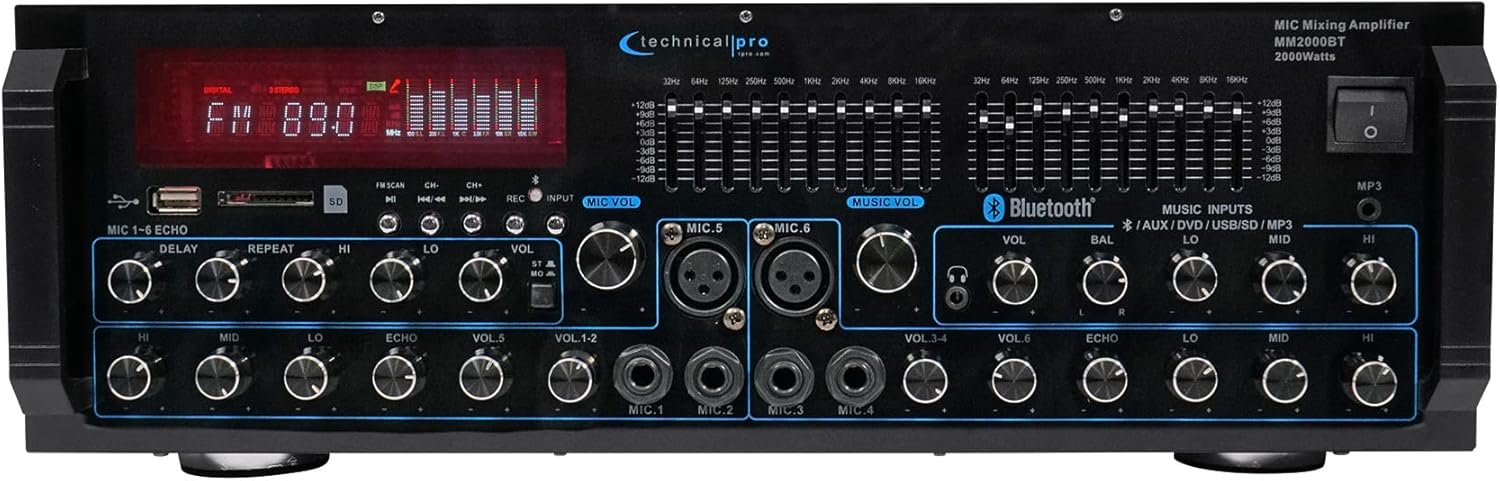 Rockville Karaoke Machine System w/Pair 10" Speakers+Bluetooth Mixer Amp+Mics