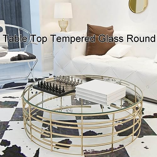 SAGIDAR Round Tempered Glass, Clear Table Top, Round Glass Table Top, Clear Glass High Gloss, Glass Tops for Dining Room Table, Clear Glass Easy to Clean, 19IN 24IN 28IN 32IN 39IN