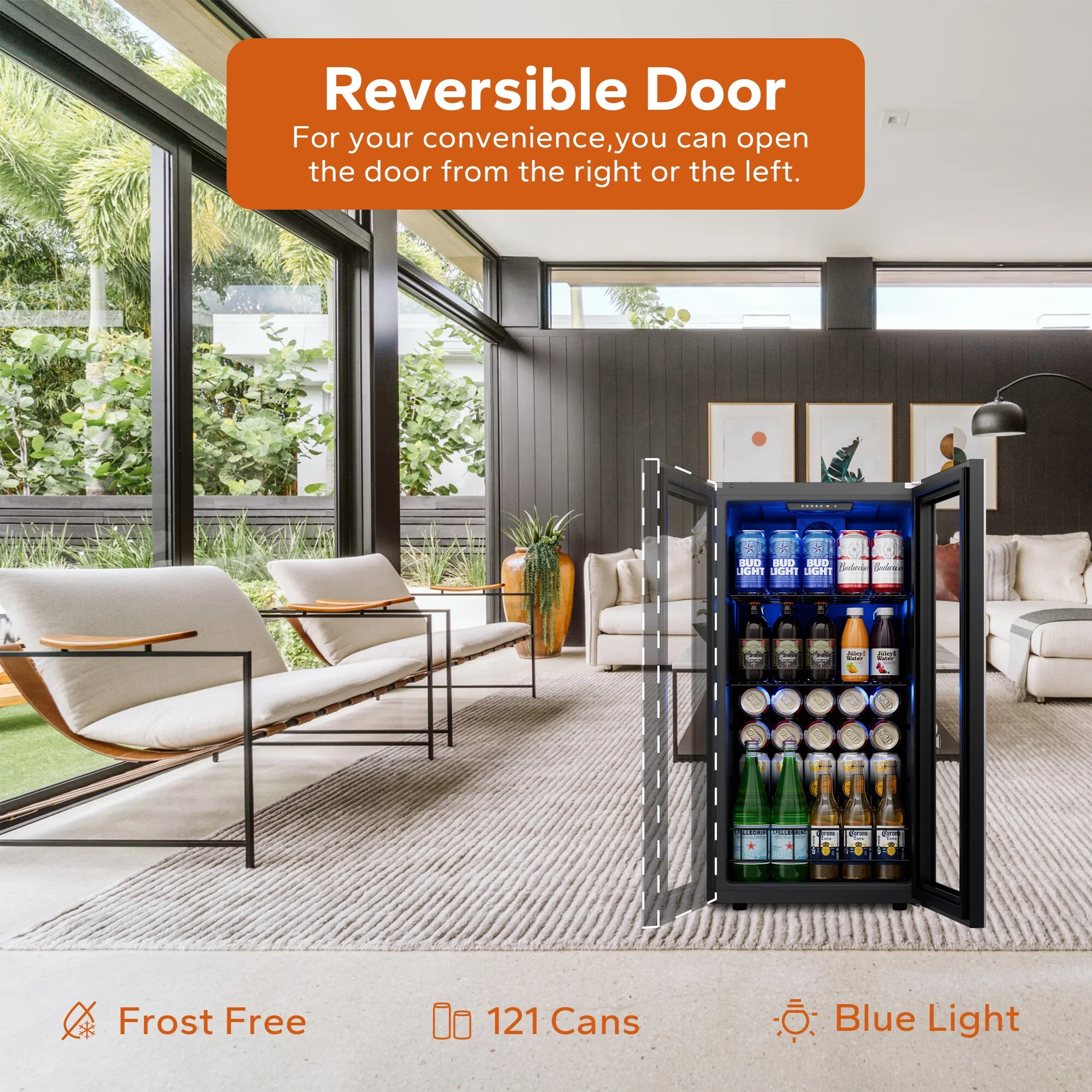 Ca'Lefort Beverage Refrigerator Cooler,242 Can Freestanding Beverage Fridge，Mini fridge with Glass Door for Home/Bar/Office(2 Pack)