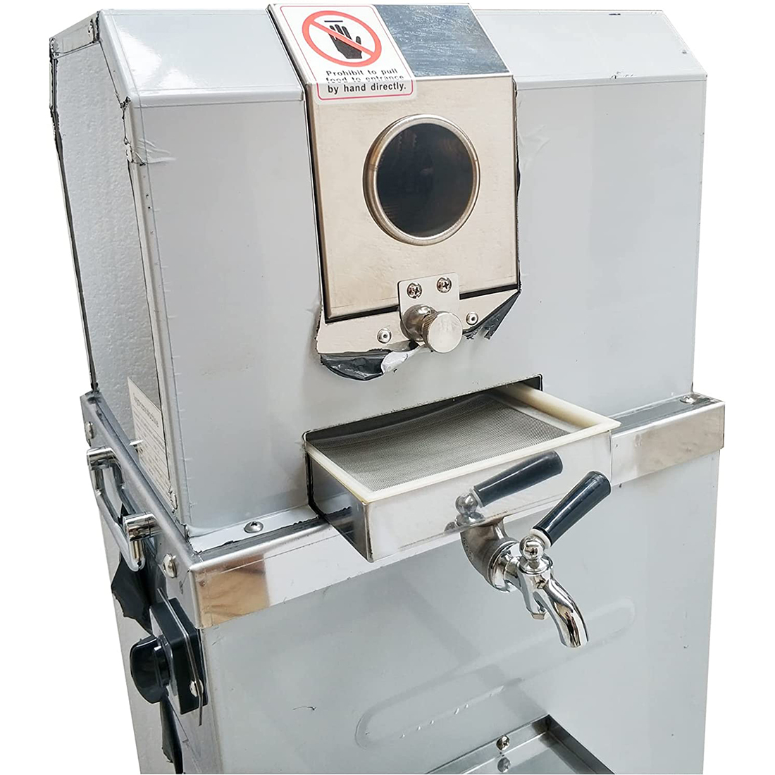 PreAsion Vertical Electric Sugarcane Juicer Juice Press Machine 4 Rollers Stainless Steel Silver