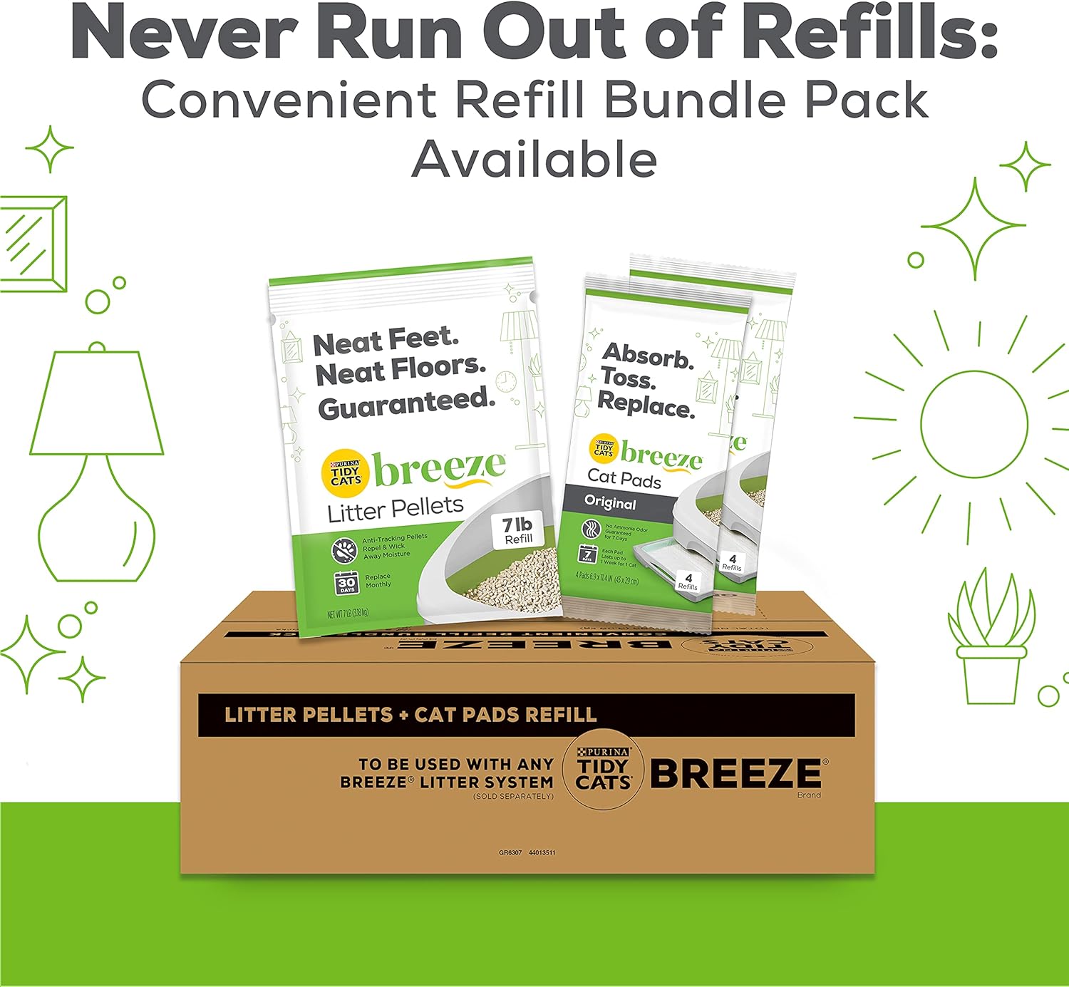 Purina Tidy Cats Breeze Cat Litter Box System Starter Kit, XL Breeze Litter System With Pads & Pellets