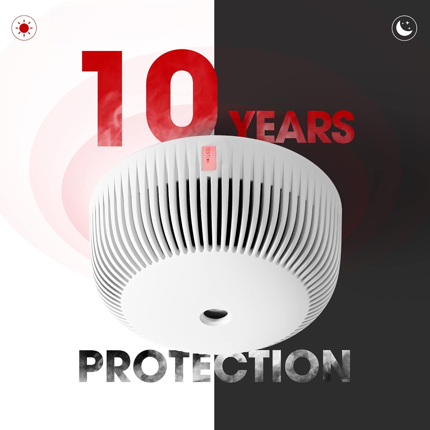 X-Sense 10-Year Battery Smoke Detector, Mini Fire Smoke Alarm with Photoelectric Sensor, LED Indicator & Silence Button, XS03 Pack of 2