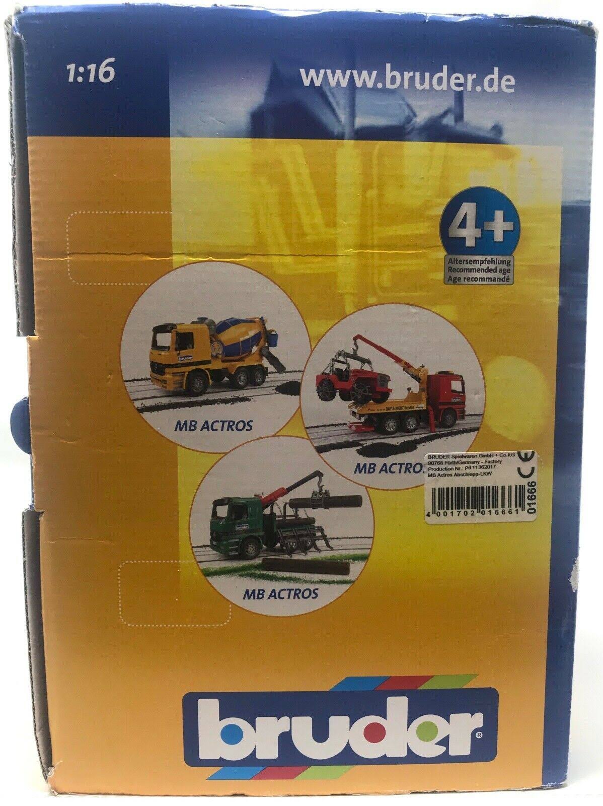Bruder Action Vehicle Tow Truck Carrying Jeep with Crane and Accessories
