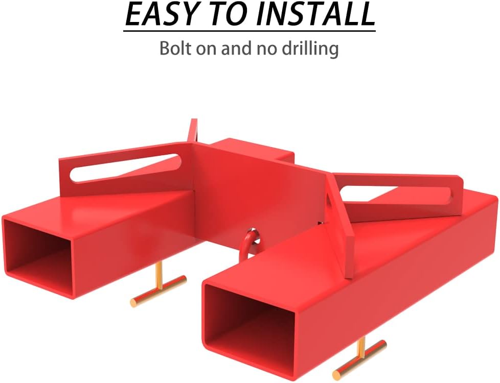 ELITEWILL Forklift Lifting Hook, 6600lbs Capacity Forklift Lifting Hoist, Red Forklift Mobile Crane with Swivel Hook and Two Large T-Screws, Hook Forklift Lifting Hoist, Fork Lifting Attachment