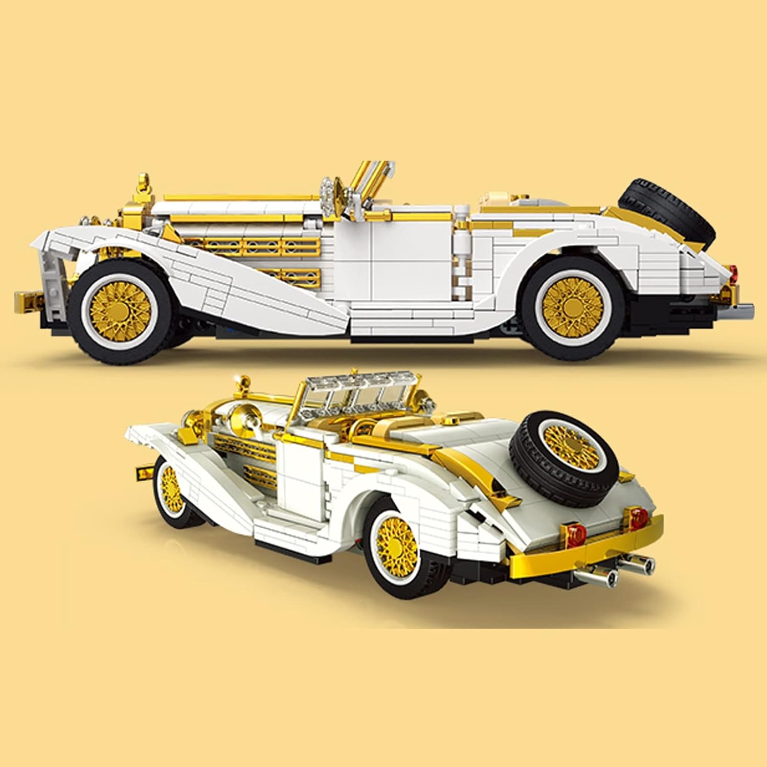 Nostalgia Retro Vintage Car K500 MOC Building Blocks Car Set, Adult Collectible Model Cars Set to Build, 1:14 Scale Retro Car Model New (868 Pcs)