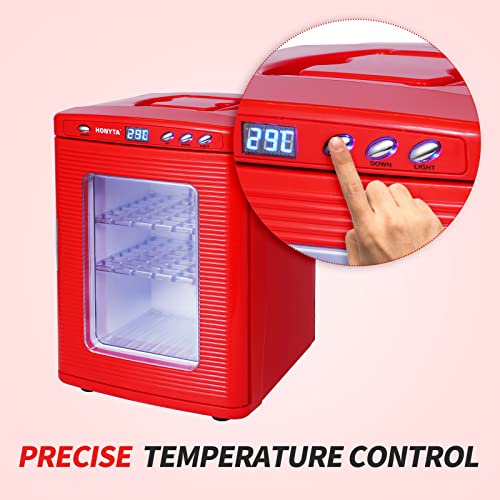 Incubators for Hatching Eggs, 25L Portable Reptile Scientific Lab Incubator with 5°C-60°C, 12V/110V Heating and Cooling for Small Reptiles (Black)