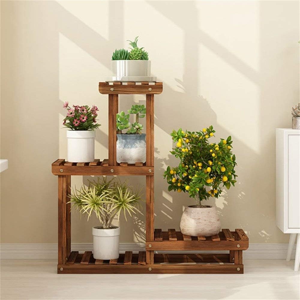 Indoor 3-Layer Wooden Flower Pot Stand, Multi-Layer Garden Floor Plant Stand, Decoration Shelf