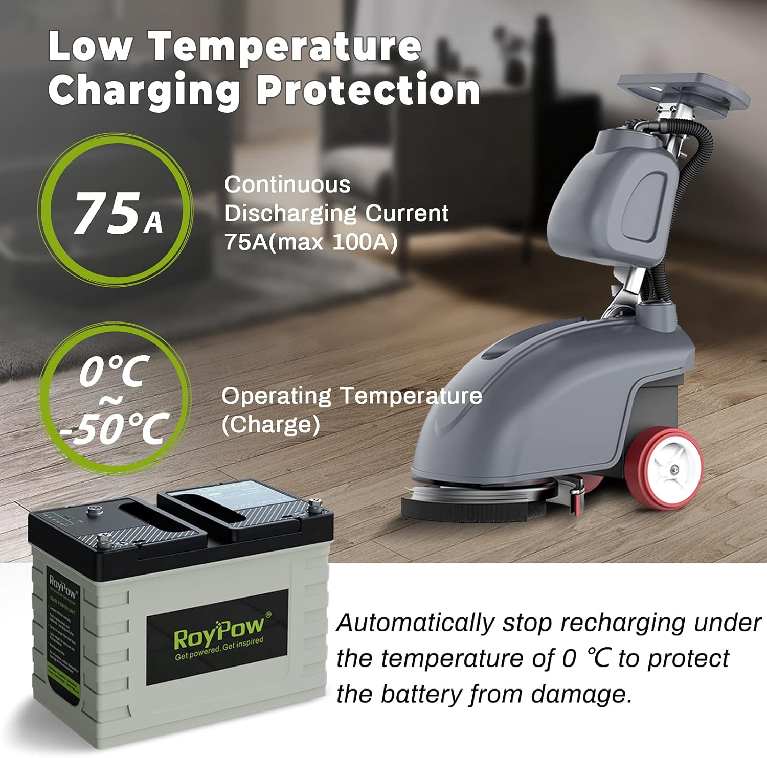12V Lithium Battery 30Ah, RoyPow Deep Cycle LiFePO4 for RV, Solar Marine and Off-grid Applications