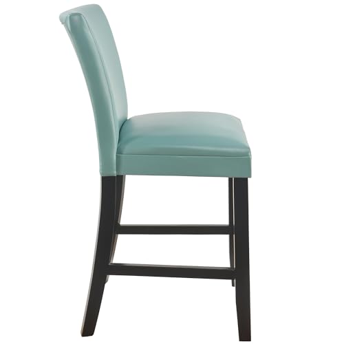 Set of 2 Bar Stools with Back, Faux Leather 25" Counter Height Bar Stools, Upholstered Chairs for Dining Room Kitchen Restaurant, Red ZBY-1331-RD