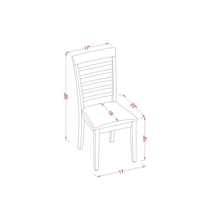 East West Furniture DLML3-MAH-C 3 PC Small Kitchen Table and Chairs set-round Kitchen Table and 2 Dining Chairs