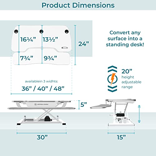 VERSADESK® PowerPro Elite 48” x 24” Standing Desk Converter | 48 Inch Electric Height Adjustable Sit to Stand Desk Riser w/Keyboard Tray & USB Hub - Ergonomic Workstation for Home & Office, Cherry