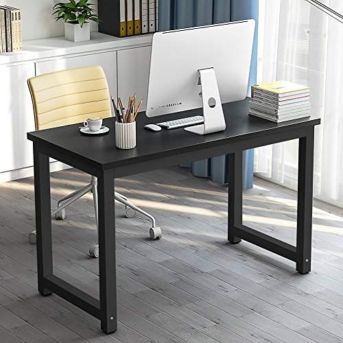Tribesigns Modern Computer Desk, 63 x 31.5 inch Large Executive Office Desk Computer Table Study Writing Desk Workstation for Home Office, Spliced Desktop, White