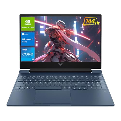 HP Victus 15.6 i5 Gaming Laptop, 15.6 FHD 1920*1080 144Hz, Intel Core i5-12450H, NVIDIA GeForce RTX 3050, 16GB RAM, 1TB SSD, Backlit KB, Touchpad, SD Card Reader, Webcam, HDMI, Wi-Fi 6, W11 H, Blue