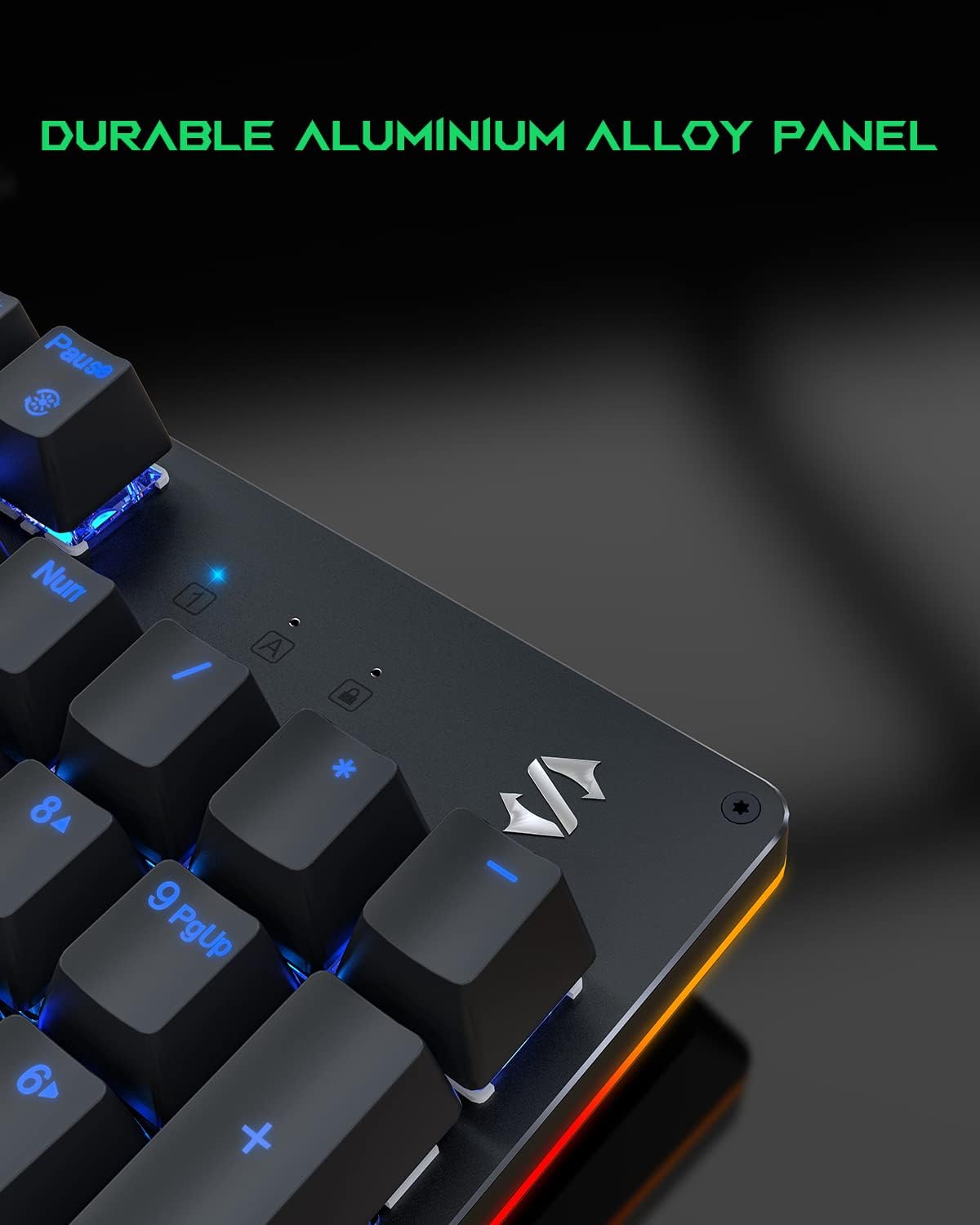 Black Shark RGB Mechanical Gaming Keyboard LED Backlit Wired Keyboard with Blue Switches, Programmable Macro, Anti-Ghosting 104 Keys for Desktop PC, Sixgill K2