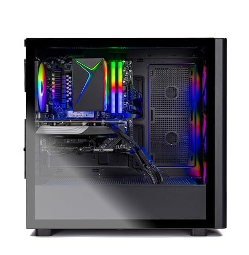 Skytech Blaze4 Mini Gaming PC Desktop, Ryzen 7 5700 3.7 GHz (4.6GHz Turbo Boost), NVIDIA RTX 4060 8GB GDDR6X, 1TB SSD, 16GB DDR4 RAM 3200, 650W Gold PSU, Wi-Fi, Win 11 Home