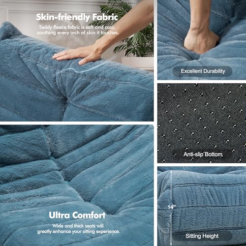 Bean Bag Chair Big Sofa Beanbag Chair for Adults Fireside Chair Bean Bag Lounger with Memory Foam Filled for Home,Apartment or Gaming Venue(Black Plush)