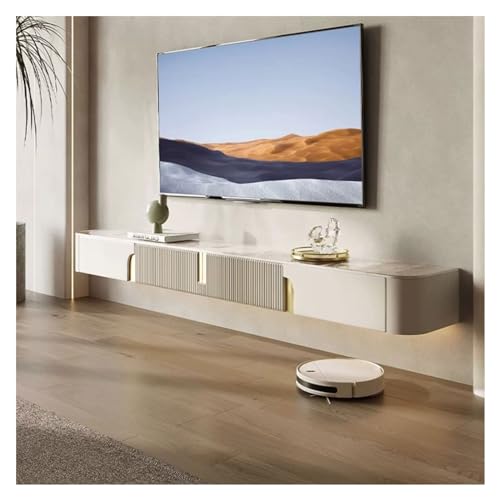 TV Floating Cabinet Modern Floating TV Stand with Slate Tabletop, Wall Mounted TV Shelf Entertainment Center, Floating Media Console Wood Storage Hutch Under TV for Living Room, 70.8/78.7 Inch, Fully