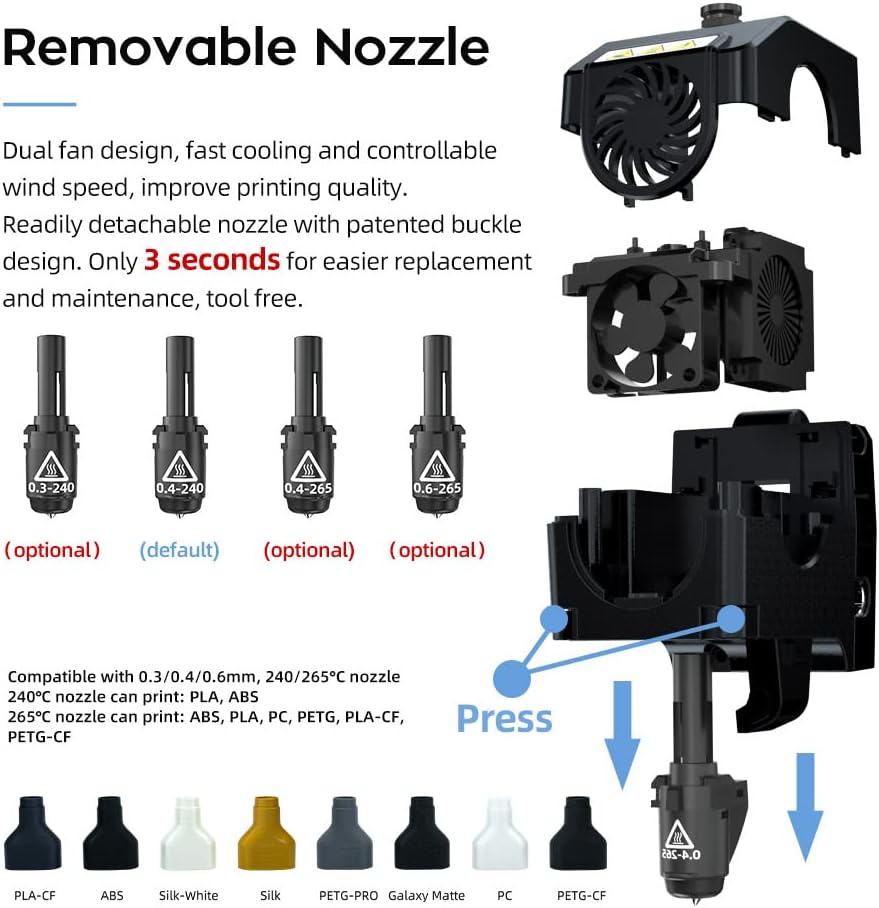 FlashForge Adventurer 4 Lite 3D Printer Leveling-Free with Quick Removable Nozzle, Carborundum Glass Platform and Resume Printing Function, 220x200x250mm Printing Size