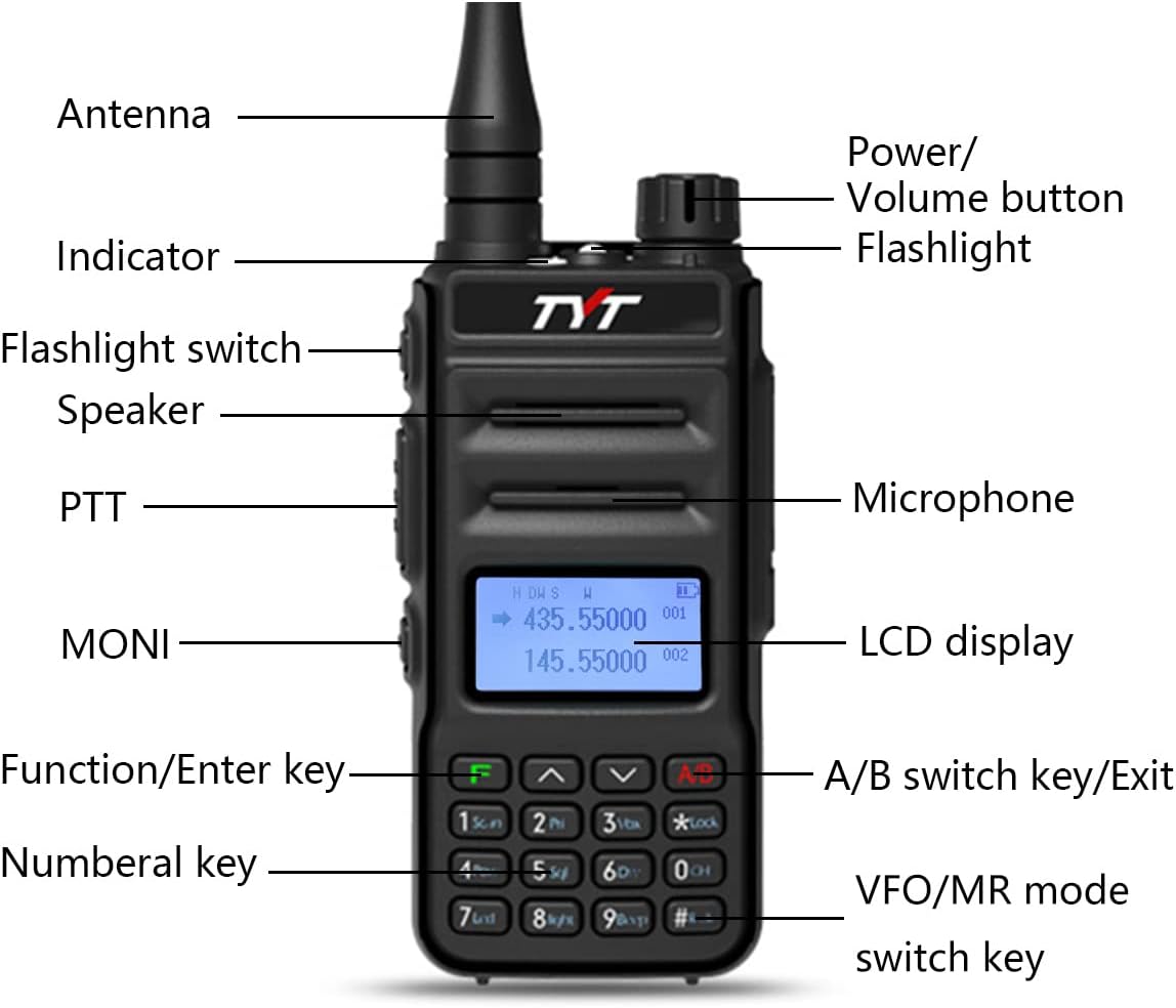 TYT TH-UV88 Ham Radio Handheld Two Way Radio Analog Amateur Dual Band VHF UHF Walkie Talkies for Adults Long Range, Rechargeable, 200 Channels, Scanner, LCD Display, DTMF, CTCSS/DCS, Support Chirp Pack of 2