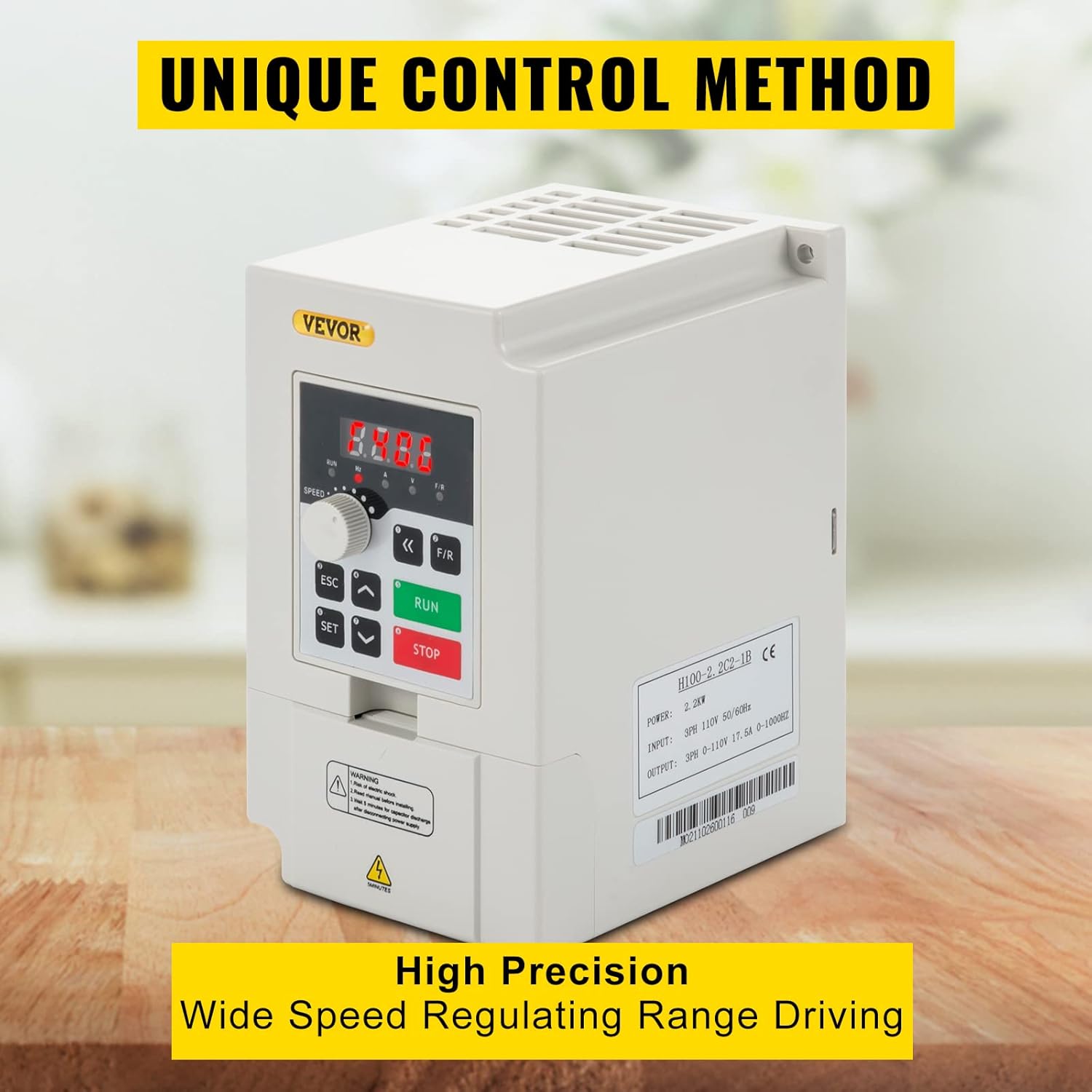 VEVOR VFD 4KW 220V 5.5HP, 1 or 3 Phase Input, 3 Phase Output Variable Frequency Drive, AC 17A 0~1000HZ CNC Motor Inverter Converter for Motor Speed (RS485)