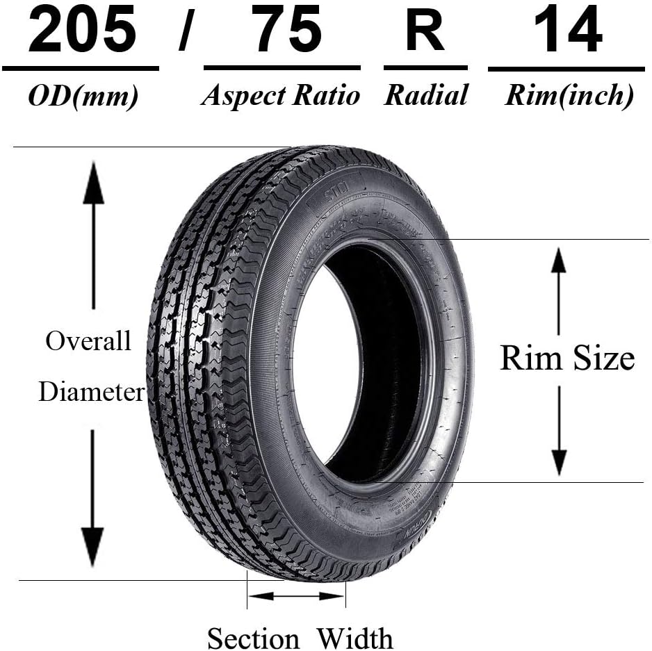 Set of 4 Radial Trailer Tires ST235/80R16 Load Range E 2358016 10PR Speed Rating N 235-80R-16 Trailer Tires