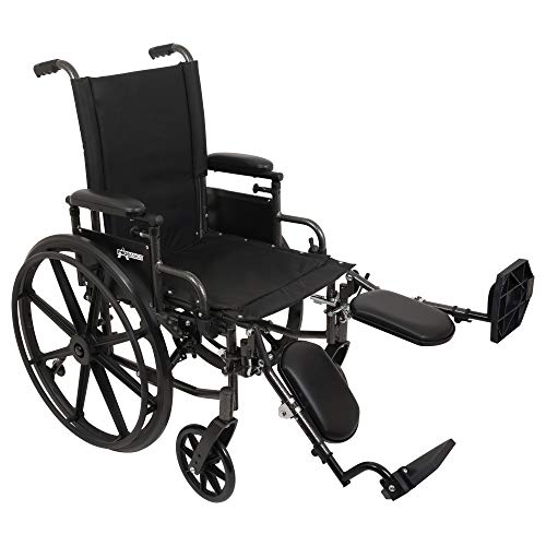 ProBasics Ultra Lightweight Wheelchair for Adults - Height Adjustable Seat - Flip Back Height Adjustable Desk Arms - Elevating Leg Rest, 20" x 16" Seat