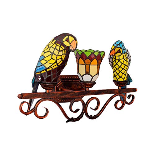 LITFAD Triple Head Butterfly Sconce Lighting Tiffany Style Stained Glass Wall Light LED Bedside lamp Wall Lamp in Multi Color Living Room Bedroom Hotel Restaurant