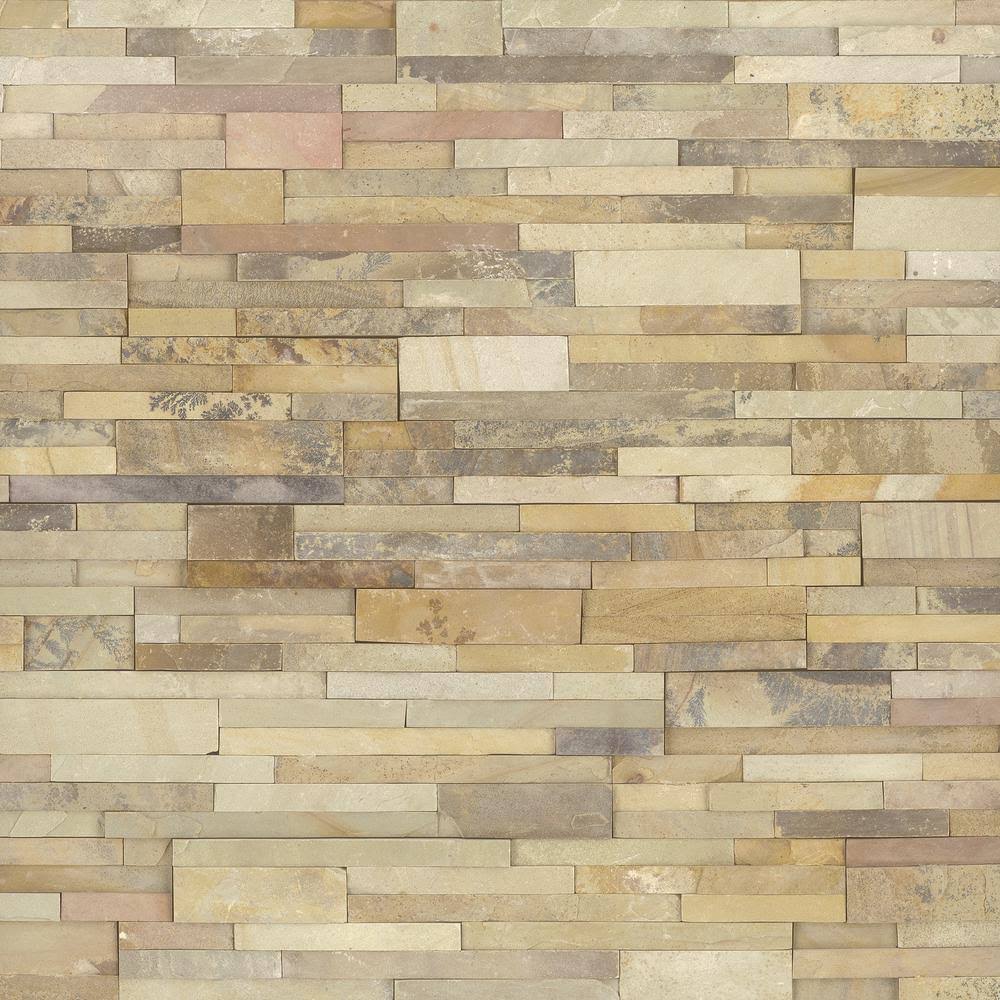 MSI Salvador Fossil Ledger Panel 6 in. x 24 in. Natural Sandstone Wall Tile (10 cases/80 Sq. ft./Pallet)