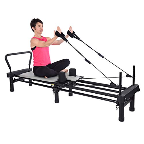 AeroPilates Premier Reformer - Pilates Reformer Workout Machine for Home Gym - Cardio Fitness Rebounder - Up to 300 lbs Weight Capacity