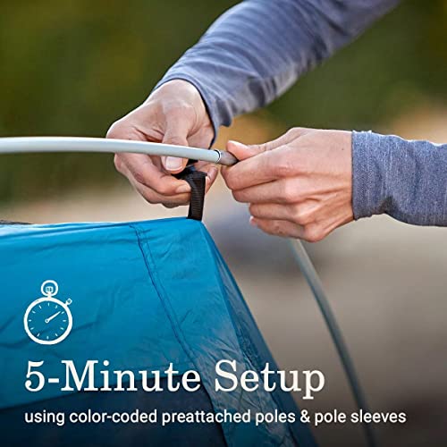 Coleman Skydome Camping Tent with Dark Room Technology and Screened Porch, Weatherproof 4/6 Person Tent Blocks 90% of Sunlight, Sets Up in 5 Minutes, and includes Extra Storage/Sleeping Place