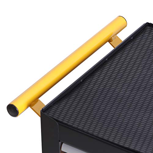Tool Chest Heavy Duty Cart Steel Rolling Tool Box with Lockable Doors (TZ12 Black)