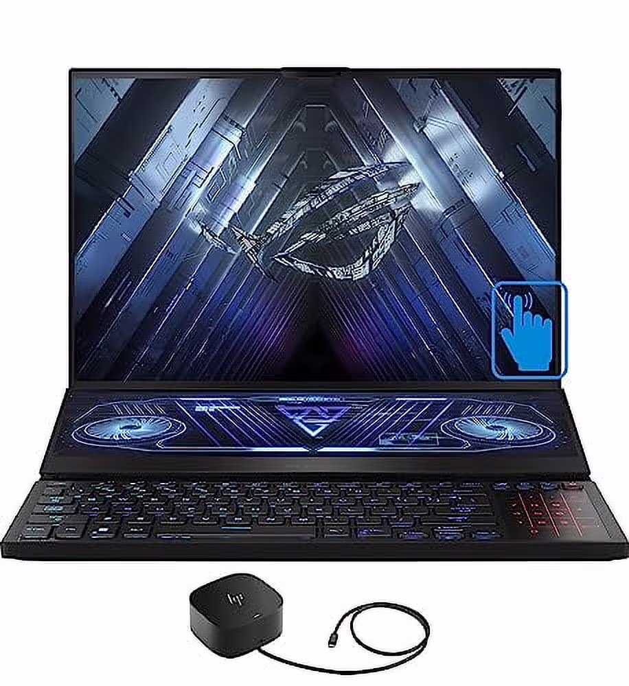 ASUS ROG Zephyrus Duo 16 Gaming & Entertainment Laptop (AMD Ryzen 7 6800H 8-Core, 32GB DDR5 4800MHz RAM, 2x1TB PCIe SSD RAID 0 (2TB), GeForce RTX 3060, 16.0" Win 10 Pro) with G5 Essential Dock