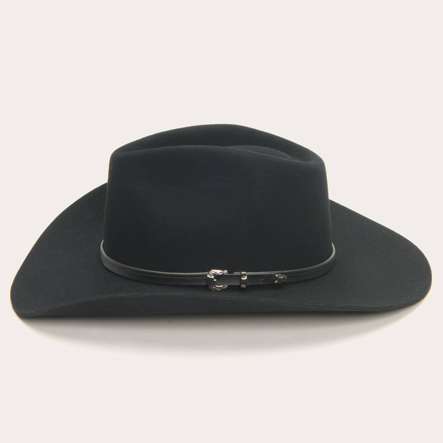 Stetson Black 4X Seneca Pinch Front Buffalo Felt Cowboy Hat