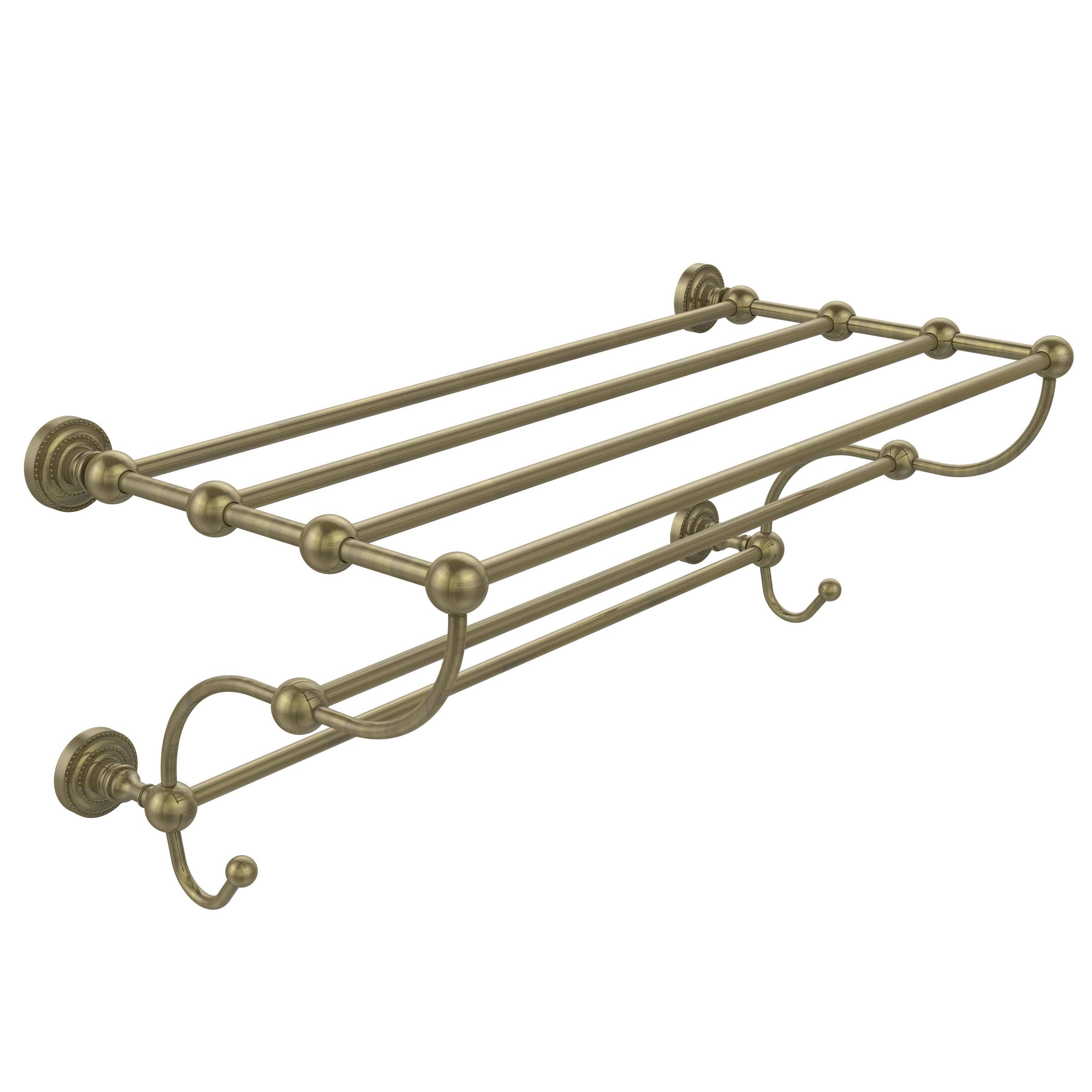 Allied Brass Dottingham Collection 24 inch Train Rack Towel Shelf Polished Nickel