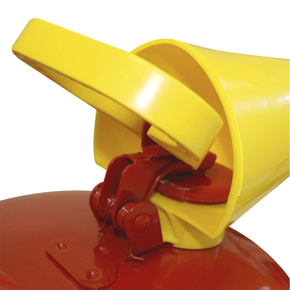 Eagle UI-50-FS Red Galvanized Steel Type I Gasoline Safety Can with Funnel, 5 gallon Capacity, 13.5" Height, 12.5" Diameter,Red/Yellow Pack of 2