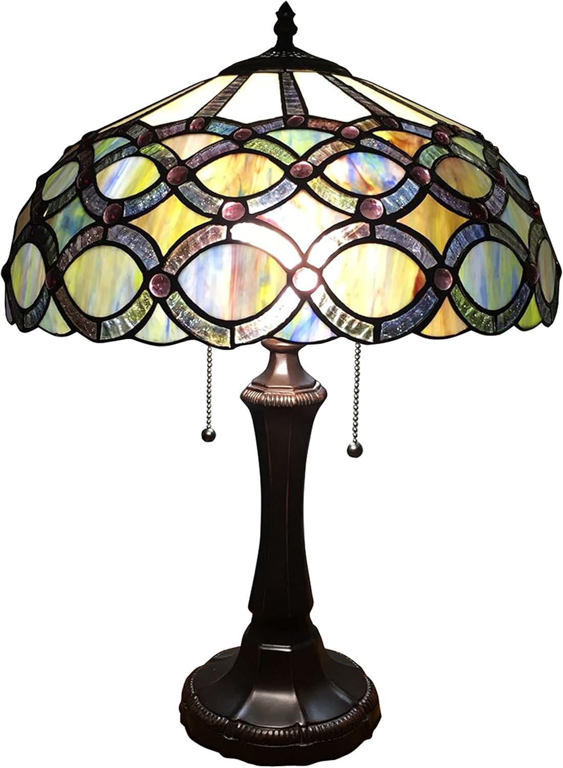 Tiffany-Style 2 Light Table Lamp 16" Shade