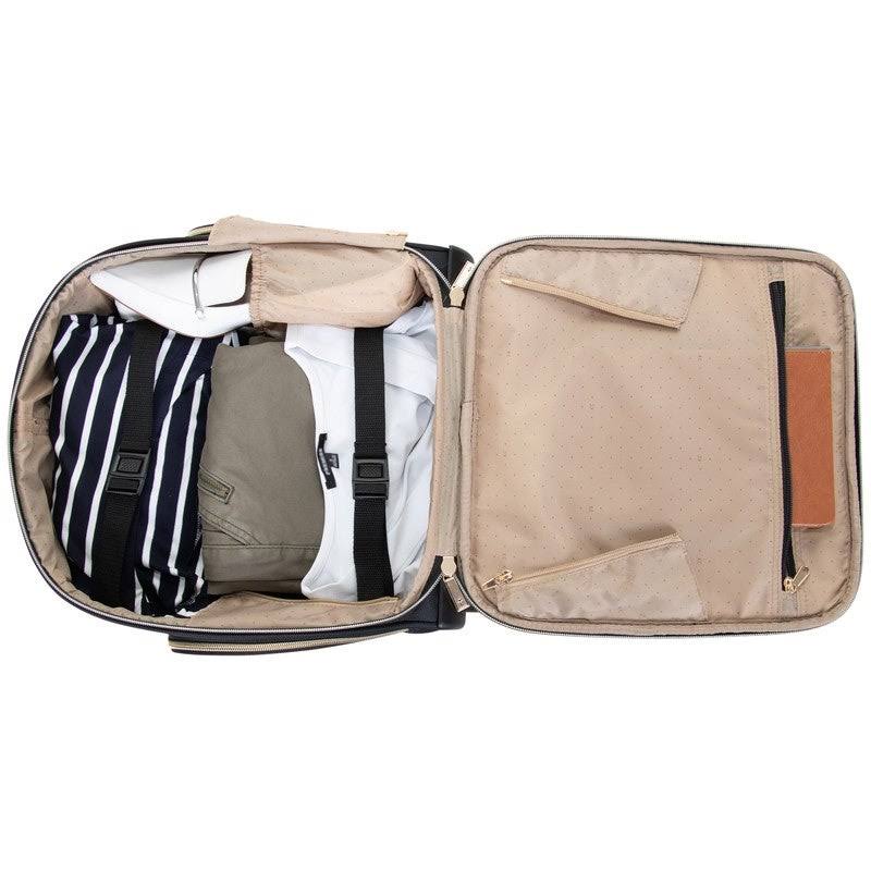Kenneth Cole Reaction Chelsea 17x22 Chevron Quilted 4-Wheel Spinner Underseater 14.1x22 Laptop Carry-On Suitcase - Olive
