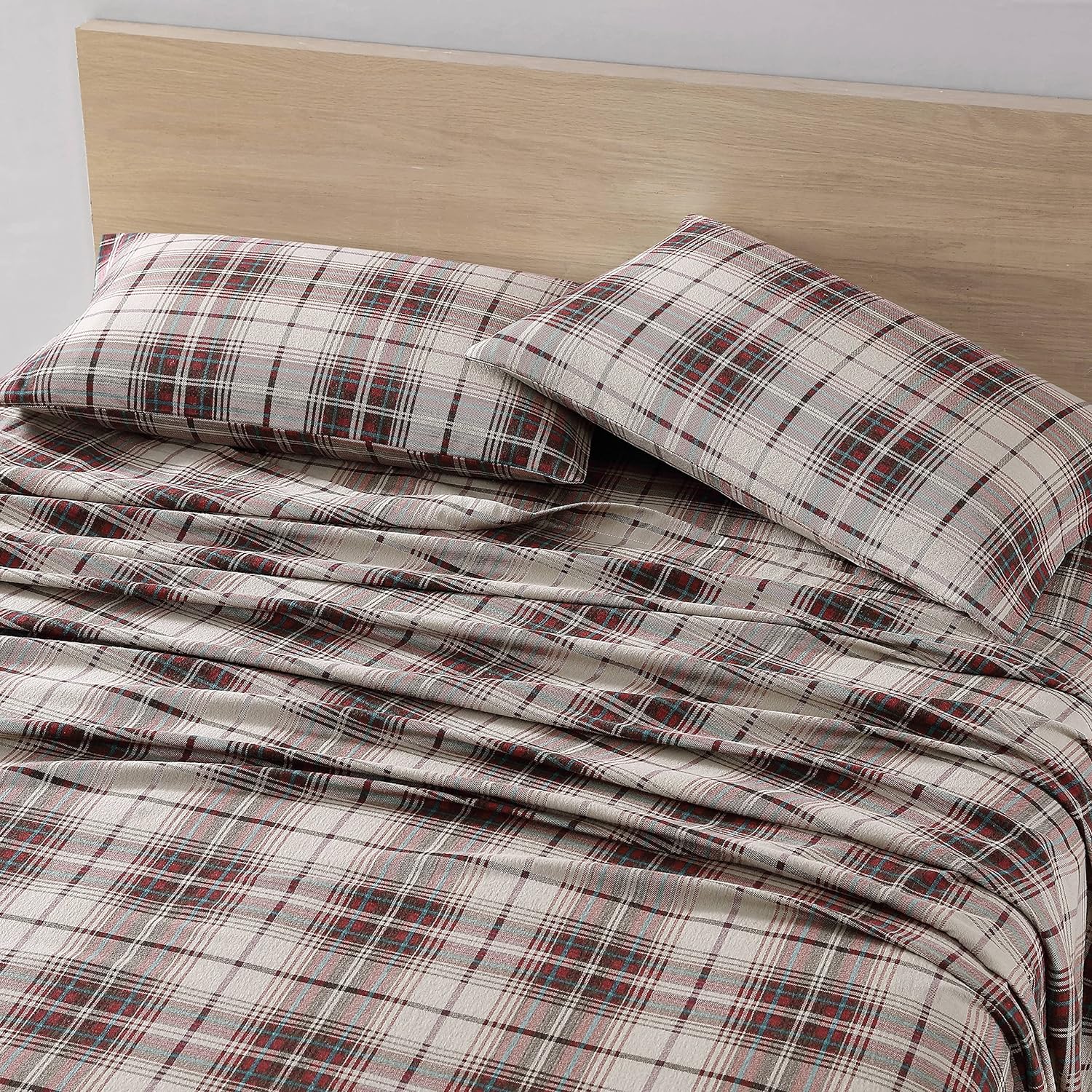 Eddie Bauer - Queen Sheets, Cotton Flannel Bedding Set, Brushed for Extra Softness, Cozy Home Decor (Tossed Snowflake, Queen) & Queen Sheets, Cotton Flannel Bedding Set, Brushed for Extra Softness