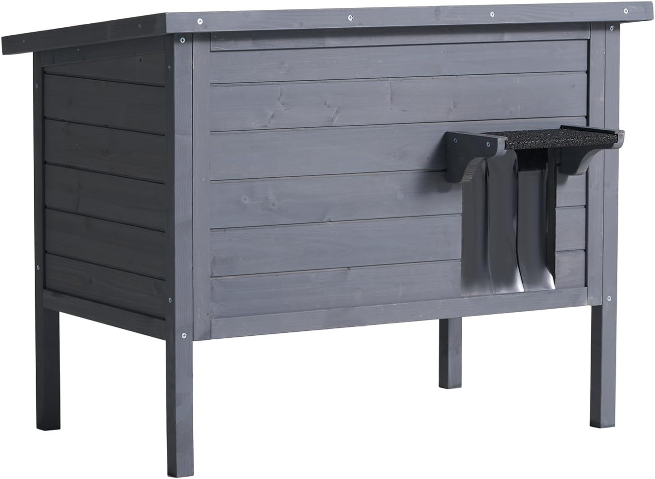 Outdoor Cat House Weatherproof,Feral Cat House Enclosures with Insulated All-Round Foam Wooden Cat Condos for Winter Outside, PVC Door Flaps