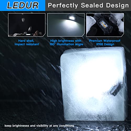 LEDUR R3 Rock Lights White 16PODS White Rock Lights with 540LM 64LED Lights for Je-ep Offroad Trucks UTV Boat RZR Shockproof Waterproof Lights High Power Underbody Neon Trail Rig DC9-32V
