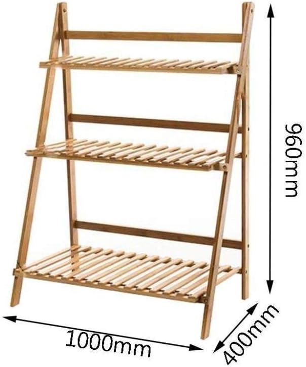 Plant Stands,Flower Pot Frame Folding Flower Stand,Wooden 3 Layer Bamboo Stand,Ladder Framenishings/100Cm