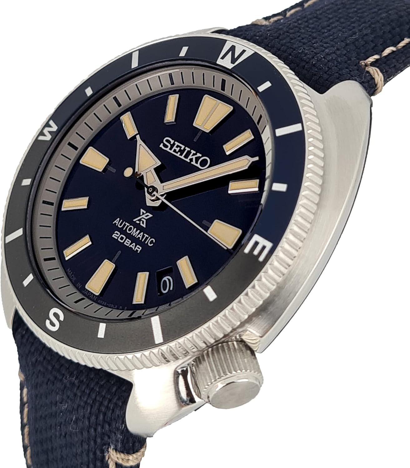 Seiko PROSPEX Nylon Band Analog Watch for Men Blue Dial SRPG15J1, Blue, Blue, Strap